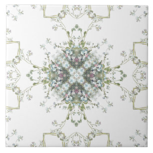 Azulejo De Cerâmica Teste padrão do caleidoscópio dos miosótis