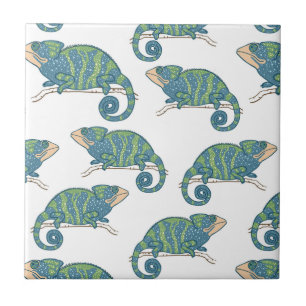 Azulejo De Cerâmica Teste padrão do camaleão