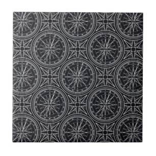Azulejo De Cerâmica Teste padrão do compasso do rosa de vento