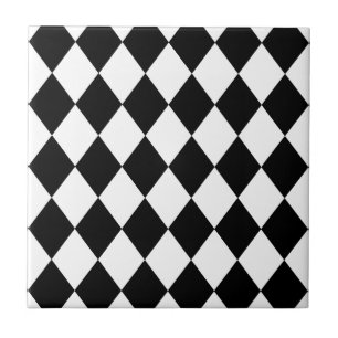 Azulejo De Cerâmica TESTE PADRÃO do DIAMANTE no ~ PRETO