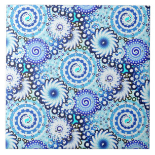 Azulejo De Cerâmica Teste padrão do redemoinho do Fractal, máscaras