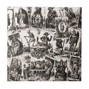 Azulejo De Cerâmica Teste padrão dos cartões de Tarot