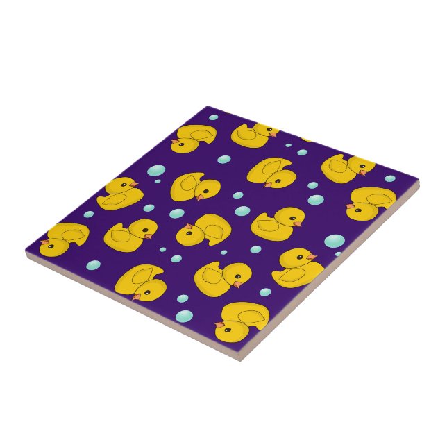 Azulejo De Cerâmica Teste padrão Ducky de borracha (Lateral)