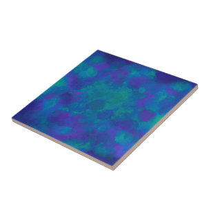 Azulejo De Cerâmica Teste padrão elegante roxo da aguarela do verde