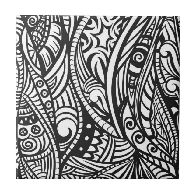 Azulejo De Cerâmica Teste padrão étnico 3 (Frente)