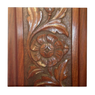 Azulejo De Cerâmica teste padrão filigrana cinzelado da flor de