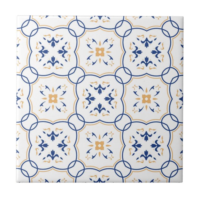 Azulejo De Cerâmica Teste padrão floral (Frente)