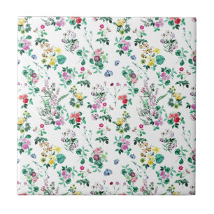 Azulejo De Cerâmica Teste padrão floral claro