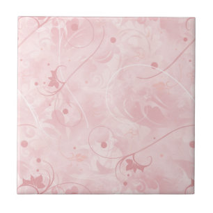 Azulejo De Cerâmica Teste padrão floral feminino cor-de-rosa milenar