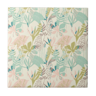 Azulejo De Cerâmica Teste padrão floral moderno