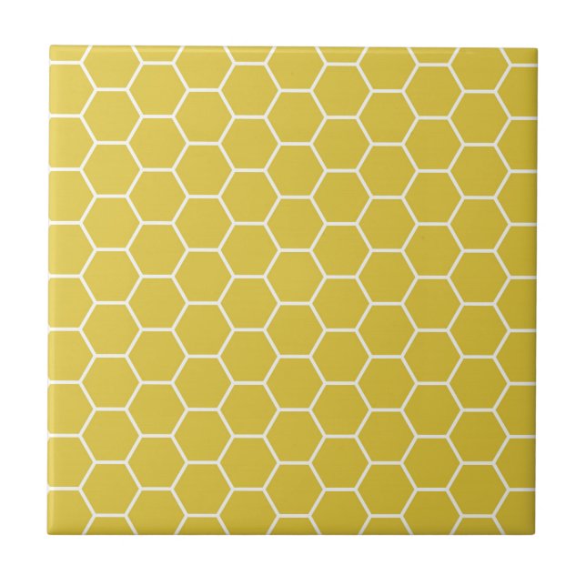 Azulejo De Cerâmica Teste padrão geométrico amarelo na moda do (Frente)