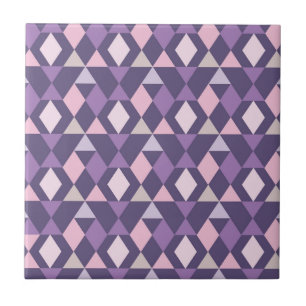 Azulejo De Cerâmica Teste padrão geométrico árabe roxo