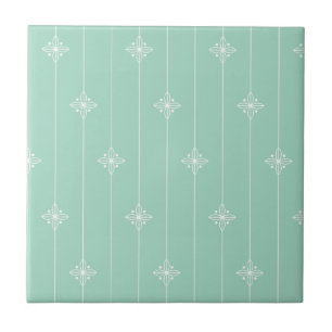 Azulejo De Cerâmica Teste padrão geométrico do verde Pastel da horte