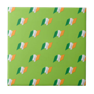 Azulejo De Cerâmica Teste padrão irlandês da bandeira