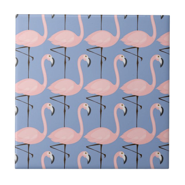Azulejo De Cerâmica Teste padrão macio do flamingo (Frente)