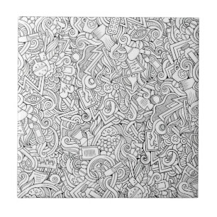 Azulejo De Cerâmica Teste padrão médico de B&W
