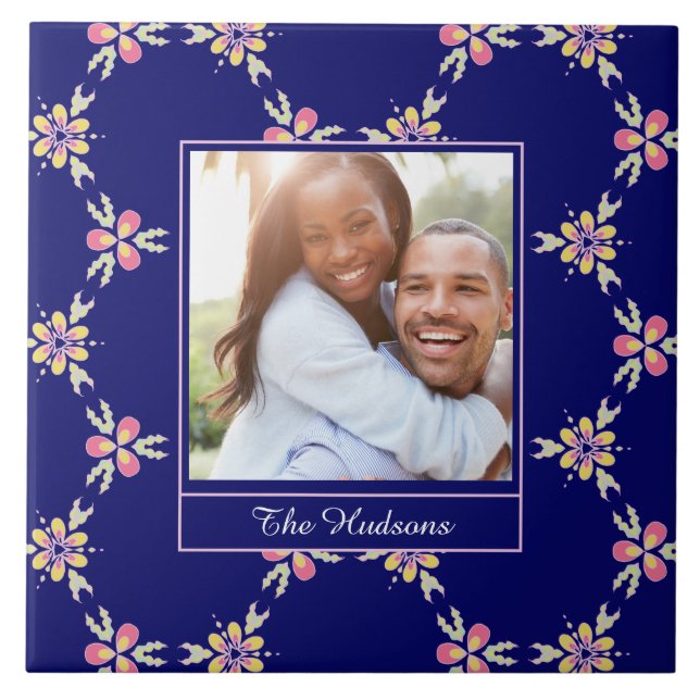 Azulejo De Cerâmica Teste padrão mediterrâneo espanhol feito sob (Frente)