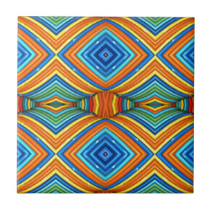 Azulejo De Cerâmica Teste padrão moderno colorido do sudoeste