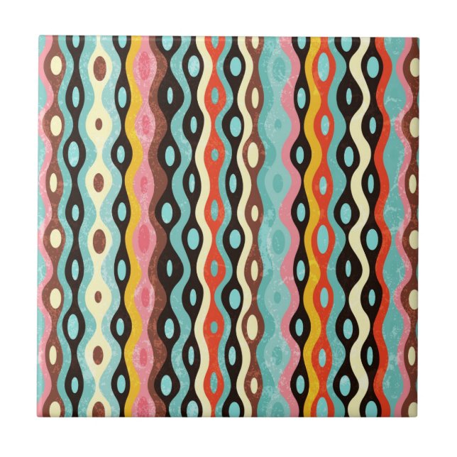 Azulejo De Cerâmica Teste padrão multicolorido abstrato (Frente)