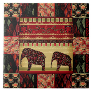 Azulejo De Cerâmica Teste padrão nacional étnico oriental. Retalhos.