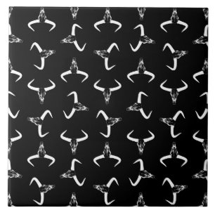 Azulejo De Cerâmica Teste padrão ocidental do impressão com os crân