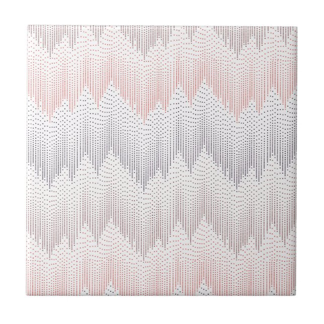 Azulejo De Cerâmica Teste padrão pontilhado polca do pico de montanha (Frente)