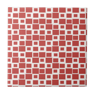 Azulejo De Cerâmica Teste padrão retro dos quadrados vermelhos