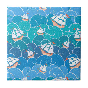 Azulejo De Cerâmica Teste padrão rochoso do mar