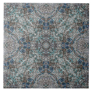 Azulejo De Cerâmica Teste padrão romântico nobre marroquino da manda