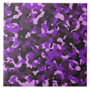Azulejo De Cerâmica Teste padrão roxo da camuflagem