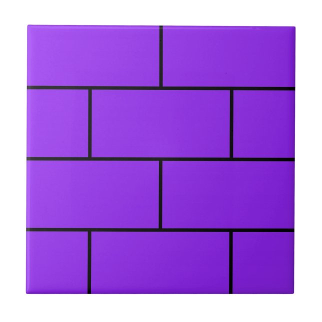 Azulejo De Cerâmica Teste padrão roxo da estrutura dos tijolos (Frente)