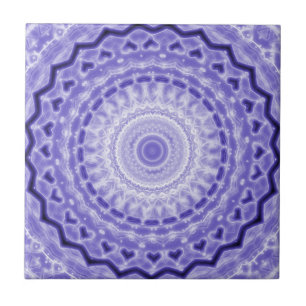 Azulejo De Cerâmica Teste padrão roxo do caleidoscópio da mandala da