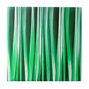 Azulejo De Cerâmica Teste padrão Stripy do oceano de água-marinha