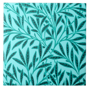 Azulejo De Cerâmica Teste padrão, turquesa & Aqua do salgueiro de