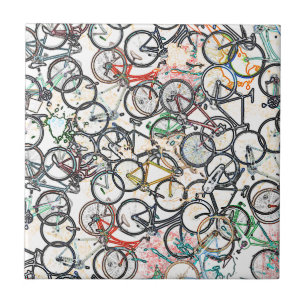 Azulejo De Cerâmica teste padrão urbano da bicicleta do estilo