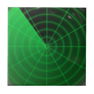 Azulejo De Cerâmica teste padrão verde do radar