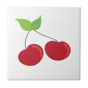 Azulejo De Cerâmica Teste padrão vermelho da cereja