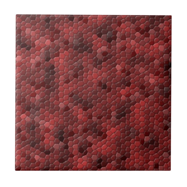 Azulejo De Cerâmica Teste padrão vermelho de Snakeskin (Frente)