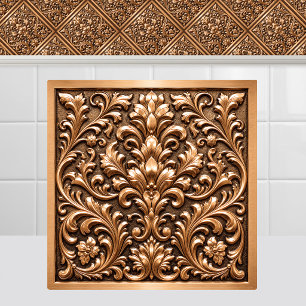 Azulejo De Cerâmica Teto Damasco de Metal Embutido em Cobre Vitoriano