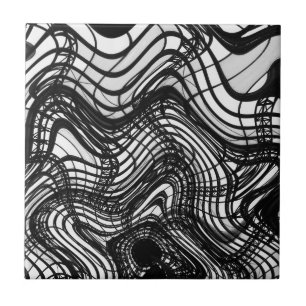 Azulejo De Cerâmica Teto preto e branco ondulado, imagens do SVP de