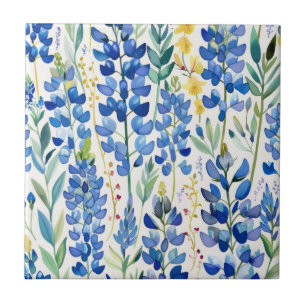 Azulejo De Cerâmica Texas Bluebonnet Floral Repetindo