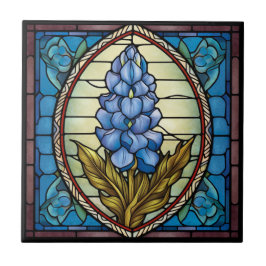 Azulejo De Cerâmica Texas Bluebonnet StainGlass