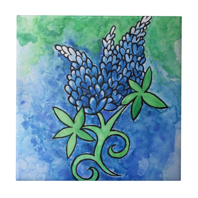 Azulejo De Cerâmica Texas Bluebonnets (Frente)