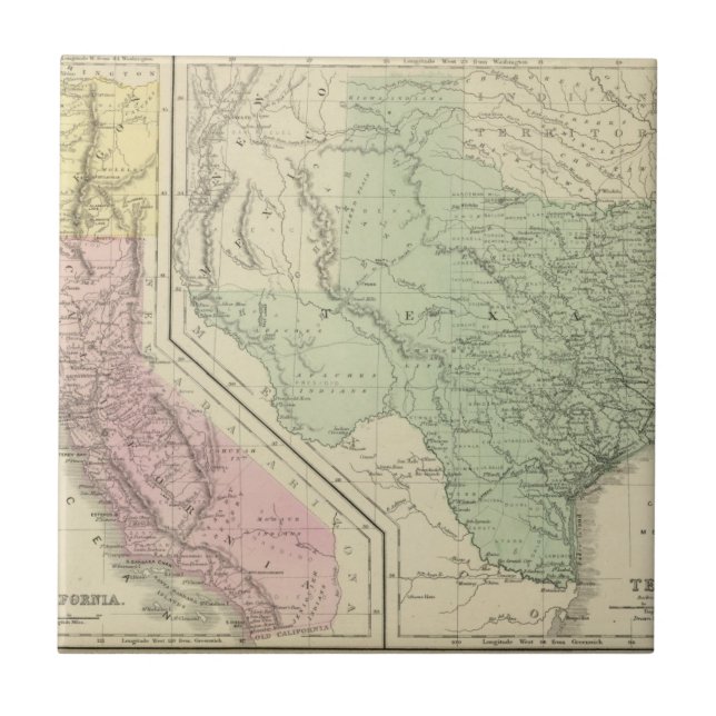 Azulejo De Cerâmica Texas, Califórnia (Frente)