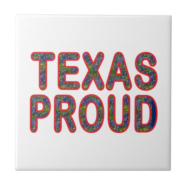 Azulejo De Cerâmica Texas Proud Bluebonnet (Frente)
