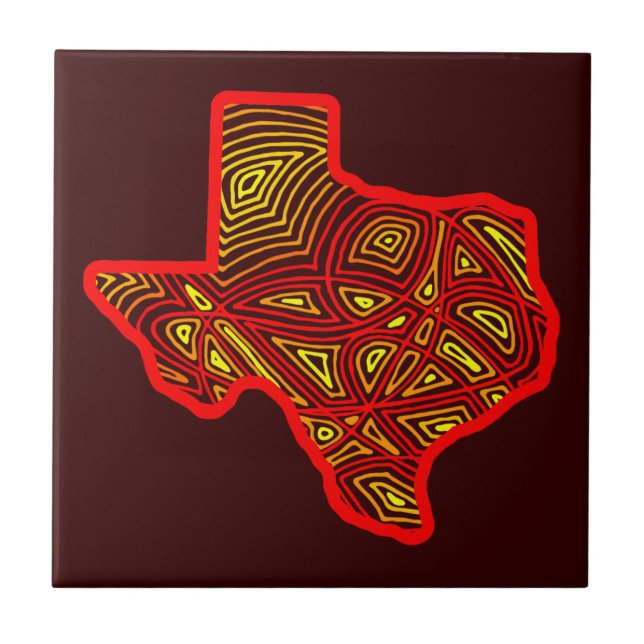 Azulejo De Cerâmica Texas Scribbleprint Art (Frente)