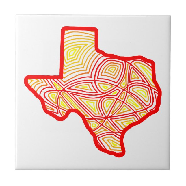Azulejo De Cerâmica Texas Scribbleprint Art (Frente)