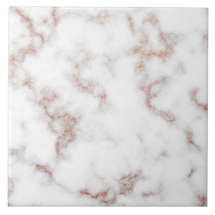 Azulejo De Cerâmica Têxteis Dourados de Rosa de Mármore Branco