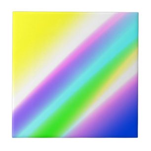 Azulejo De Cerâmica Texto azul verde do arco-íris abstrato