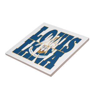 Azulejo De Cerâmica Texto de bandeira do estado da Louisiana